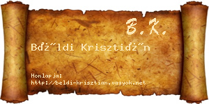 Béldi Krisztián névjegykártya